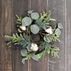 CVHOMEDECO. Rustic Country Artificial Christmas Wreath, Snowy Pine Branch Eucalyptus