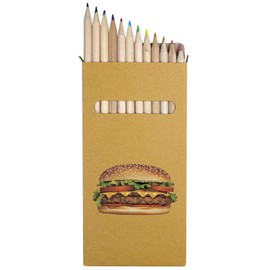 12 x 'Cheese Burger' Long 178mm Coloured Pencils/Pencil Set (PE00059797)
