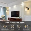 Powfloven Black Rechargeable Battery Operated Wall Sconces Set of 2