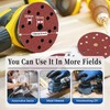 ALPXUXP Sandpaper 150 mm Velcro 120 Grit 15-Hole Sanding Discs