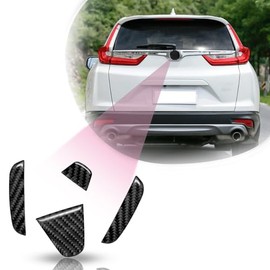 QianBao Compatible with Carbon Fiber Car Rear Logo Decoration Sticker Exterior Accessories Rear Tailgate Emblem Sticker for Honda CRV 2012 2013 2014 2015 2016 2017 (4Pcs Black)