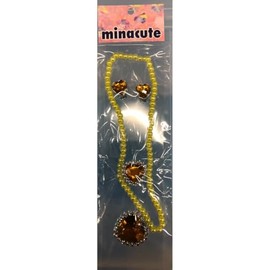 minacute Q1981 Access Set Ring Earrings Necklace, Yellow