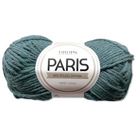 Frida's Wollhaus Drops 50 g Paris Cotton Summer Yarn, Baby Yarn, Knitting, Crochet, 54 Colours (Recycled Denim 103-Dark Wash)