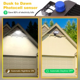 BIRITALO 22500LM LED Parking lot Lights Commercial with Trunnion Eqv 600W Bright Wall Mount Dusk to Dawn 150W LED FloodLights Outdoor 85-277V IP65 Waterproof 5500K Shoebox Barn Light for Yard