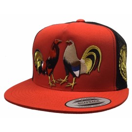 Unbranded Dos Gallos De Michoacan Logo Federal Mexico Hat Red Black Mesh El Chapo Guzman