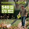 Electric Cordless Leaf Blower,540 CFM/170 MPH,Battery Powered with 2 x