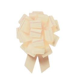 Feronia Packaging 2 Pieces Pull Bow for Gift Wrapping Gift Bows Pull Bow With Ribbon for Wedding Gift Baskets, 5.5 Inch 20 Loop (Egg Shell)