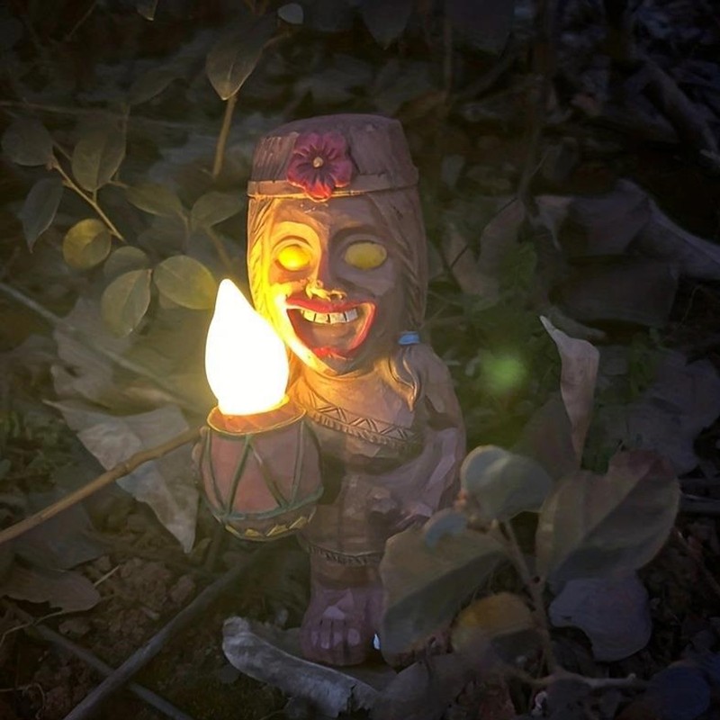 Mayan Smiling Face Totem Solar Light Creative Garden Solar Light