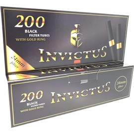 Black Empty Regular 24mm Filter Tubes with Golden Ring - 400 Tubes