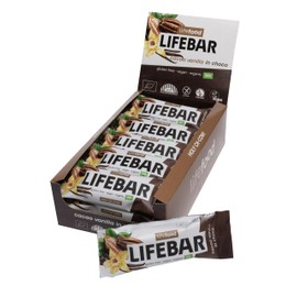 Lifefood Lifebar InChoco Riegel RAW BIO Energieriegel mit Schoko-Überzug, Rohkost, Vegan, Bio, Glutenfrei, Ohne Zuckerzusatz, Biologisch angebaut - 15er Pack (15 x 40 g) (Kakao Vanille)