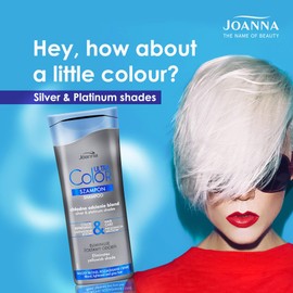 Joanna Ultra Color - Shampoo for Silver and Platinum Colours - Strengthening Revitalising Hair Shampoo - Colour Refreshment, Hair Care & Shine - Neutralises Yellowish Tone - 200 ml
