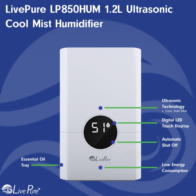 LivePure LP850HUM-G Humidifier, Graphite