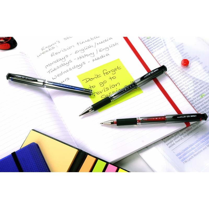 Uni-Ball 219006000 UM-153S Signo Impact Gel Pens with Rubber Grip,