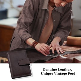 Airkit Small Wallet Women RFID Blocking Genuine Leather Bifold Compact Card Holder Wallet for Women with Zipper Coin Pocket 4 ID Window