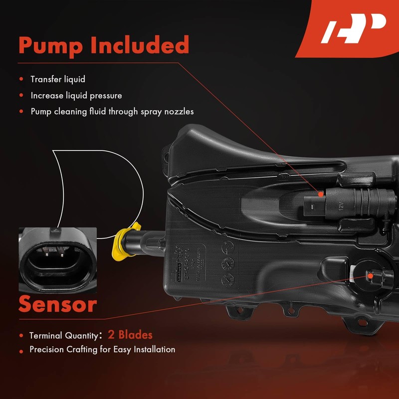 A-Premium Windshield Washer Reservoir Tank Assembly Compatible with Dodge Dart