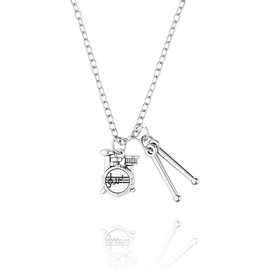 Drum Drumsticks Necklace for Women Men Musician Percussionist Drummer Christmas Birthday Gifts for Women Men Friend Boyfriend Girlfriend Husband Wife Music Lover Fans Gifts Necklaces