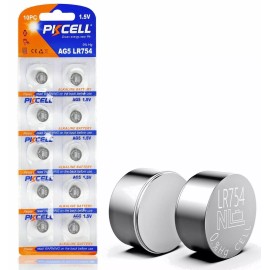 PKCELL 10X LR754 AG5 SR754 G5 SR48 393 193 309 D309 1.5V Alkaline Button Cell Battery