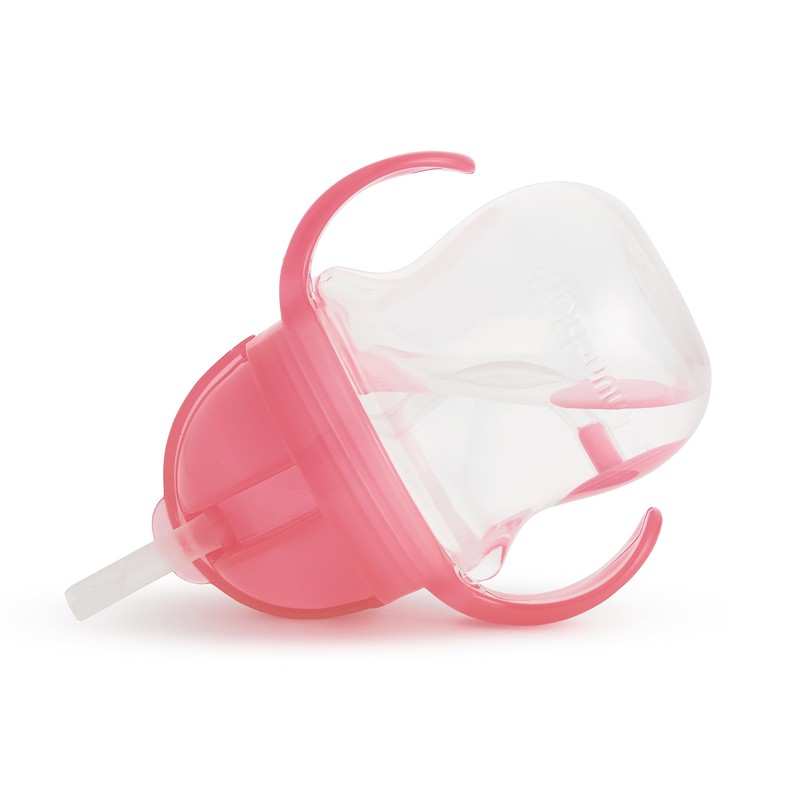 Munchkin Click Lock Weighted Flexi Straw Trainer Cup, Rosado, 7
