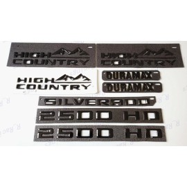 GM Auto 2019-2022 Gloss Black Fender High Country 2500HD Duramax Rear Silverado Emblems