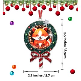 XUTAI Cute Red Panda Arts Christmas Ornaments Christmas Tree Ornament Lollipop Candy Cane Christmas Decorations Holidays Ornaments Christmas Crafts Pendants for Home Party