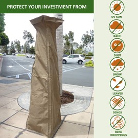 Formosa Covers Heavy Duty Outdoor Square Top Pyramid Style Patio Heater Cover, Waterproof and UV Treated