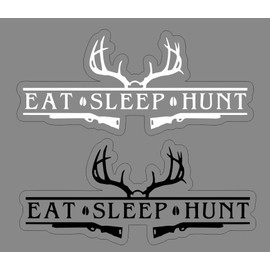 Generic Eat Sleep Hunt Sticker for Car Auto SUV Van Truck Decal 2 Colors, Black and White