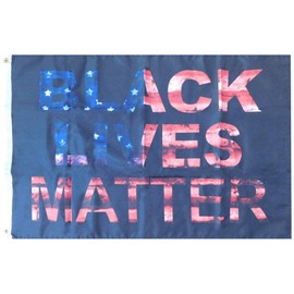 Trade Winds Black Lives Matter USA Black Premium Quality Heavy Duty 100D Woven Poly Nylon Flag 3x5 3'x5' Banner Grommets (RUF)