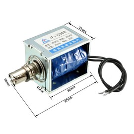 sourcing map DC 12V 60N 10mm Stroke Pull Push Type Open Frame Solenoid Electromagnet Linear Motion JF-1250B