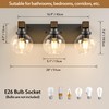 Farmhouse Bathroom Vanity Light Fixtures, 3-Light Wood Bathroom Light Fixtures