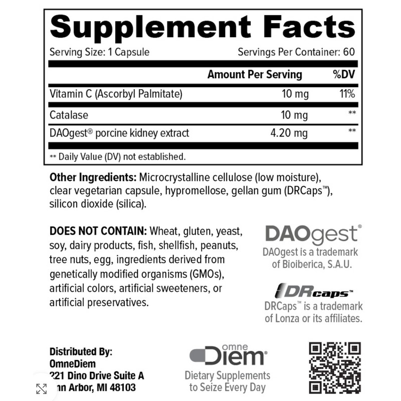 Omne Diem - Histamine Digest DAO 30,000 HDU 60 Caps