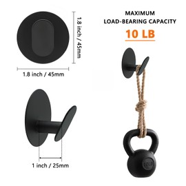 Freshfresh 4 Pack Self Adhesive Hooks Towel Hanger Stainless Steel Stick on Wall for Coat Robe Clothes Bathroom Shower Toiletries Kitchen Storage, Waterproof & Heavy Duty Sticky, Black