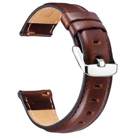 [BINLUN] Leather Watch Strap Quick Release Genuine Leather Watch Band for Women Men Replacement Leather Watch Strap 12mm 13mm 14mm 17mm 18mm 19mm 20mm 22mm 3 Colors (Black/Brown/Red) with Adjustment