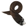 Moresoo Micro Ring Real Hair Extensions, 50 cm, Brown Root