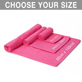 Microfiber Towel, Quick Dry Towel for Traveling, Super Absorbent Camp Towel,Ultra Soft Compact Sport Towel for Camping, Backpacking,Gym, Beach, Hiking,Yoga (50 x 100 cm, Rose Violet)