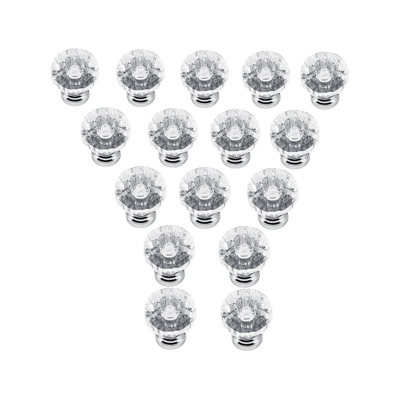 16PCS 25mm Diamond Shape Acrylic Knobs Furniture Drawer Cabinet Cupboard