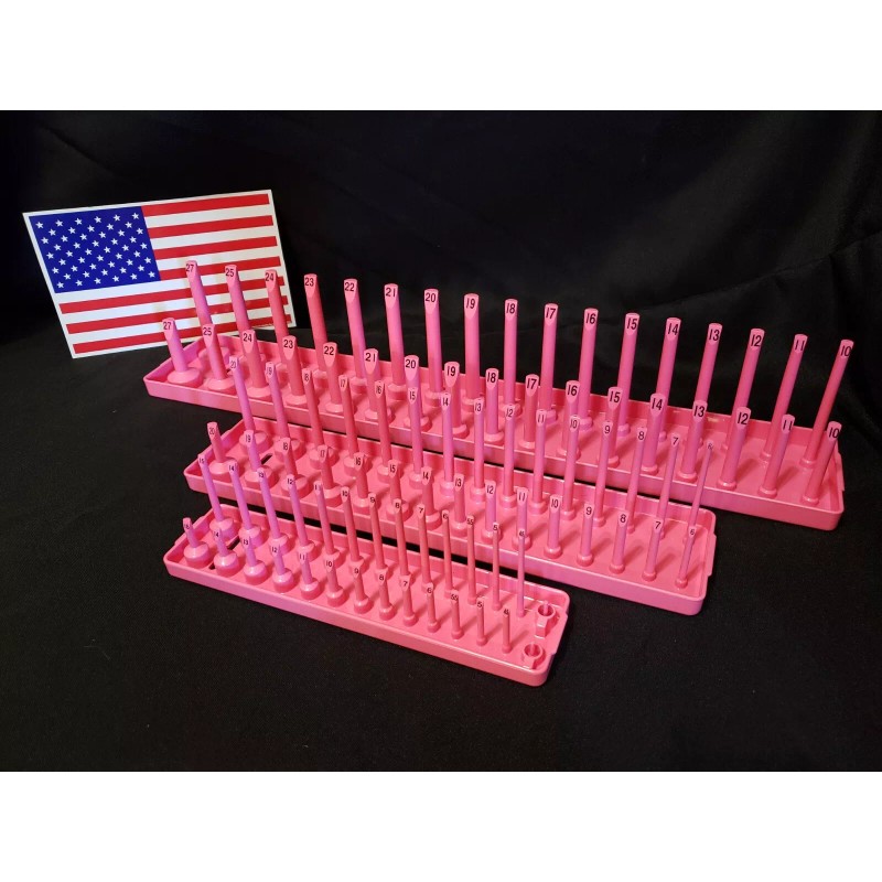 Hansen 6 Pc Socket Tray Metric SAE Tool Rack Holders