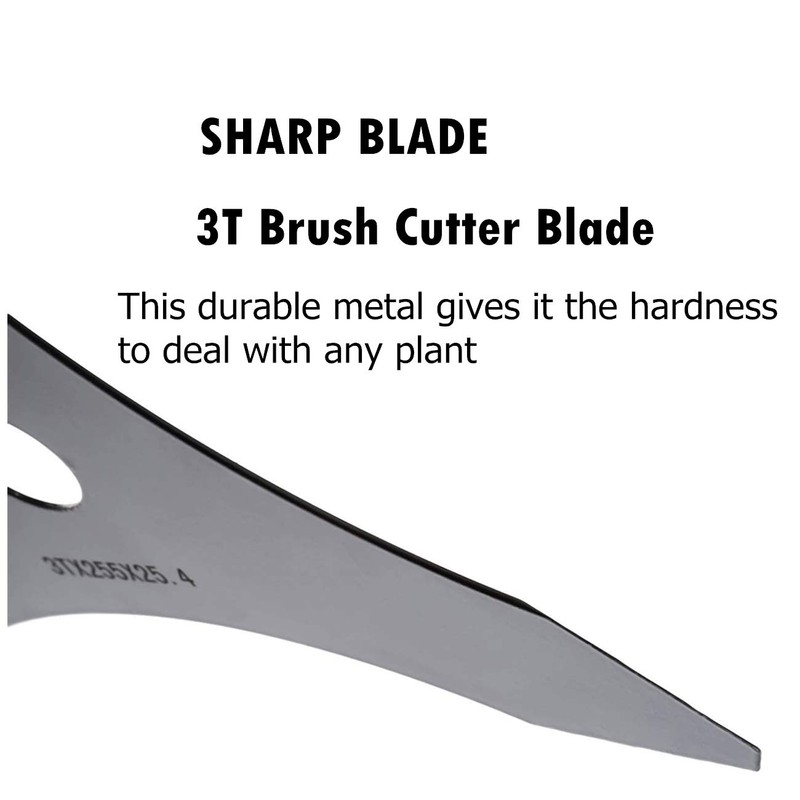 Hicello 10" Brush Cutter Blade, 3 Teeth Grass Trimmer Blade,