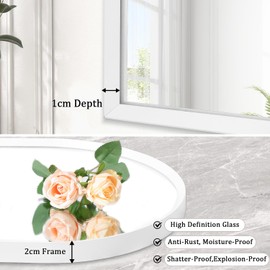 HLFMVWE Arched Wall Mirror, Brushed Metal Frame Mirror, Arched Bathroom Vanity Mirror for Living Room Bedroom Mantel Entryway Hallways Home Decor Aluminum Alloy Frame 20"x16"