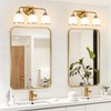 EvmVom 3-Light Brushed Gold Bathroom Light Fixtures, with Milk White
