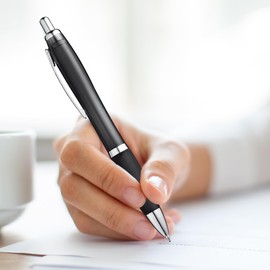 ZENSCRIBE® Ergonomic Ballpoint Pen, Pack of 50, Premium Ballpoint Pen Set, High Quality, Non-Slip Ballpoint Pen for Easy and Soft Writing, Blue Writing Ballpoint Pen Black