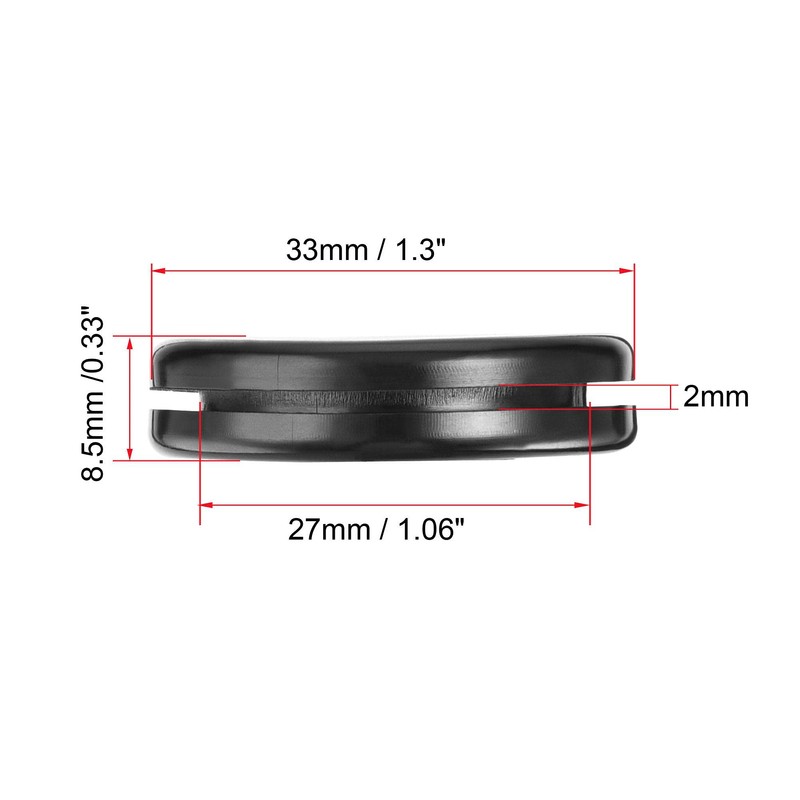 sourcing map Pack of 4 Rubber Grommets Round Double Sided