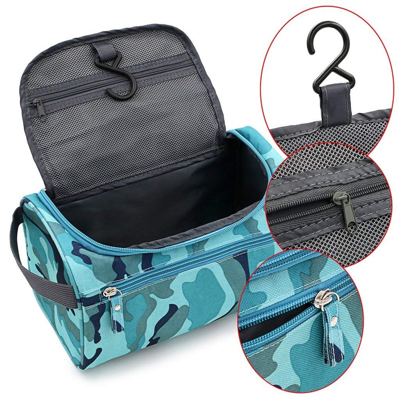 IGNPION Men's Hanging Travel Toiletry Wash Bag (Camouflage)