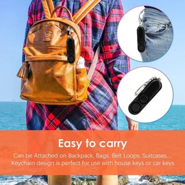 120dB Personal Alarm Safety Keychain Panic Security Emergency Torch Keyring Self-Defense Alarm Keychain for Women (Black)