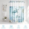 Nesphy No Hook Nautical Blue Sea Turtles Shower Curtain with