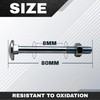 DOJA Industrial Carriage Bolts and Nuts Set, 8 x 80