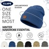 Clape Leather Patch Knit Hat Ribbed Beanie Hats Soft Comfortable