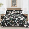 Anibedding 7Pieces Floral Queen Size Comforter Set, Garden Plant Flower