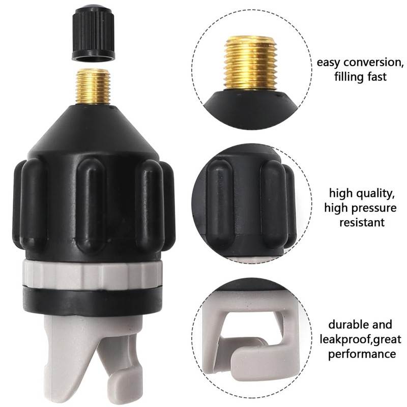 GOIYZTTR SUP Valve Adapter Inflatable Adapter with 4 Pieces Gas