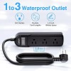 Calion Indoor/Outdoor Power Strip 3 AC Outlets IPX6 Waterproof Surge