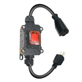 NEWNEWLIU 1.6 FT Extension Cord with Waterproof On-Off Switch, 3-Prong Outdoor Heavy Duty Extension Cord,14/3 AWG Gauge AC 20A-125V,16A-250V Grounded Outlets for Indoor/Outdoor Electrical Appliances